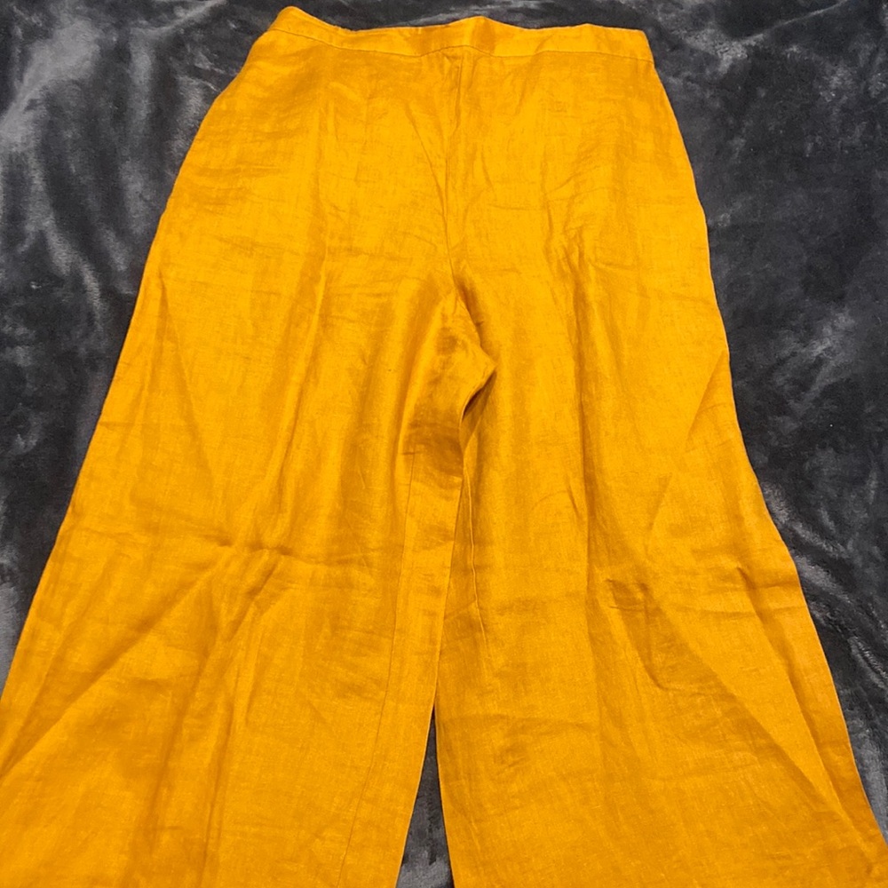 Magaschoni orange linen pants M